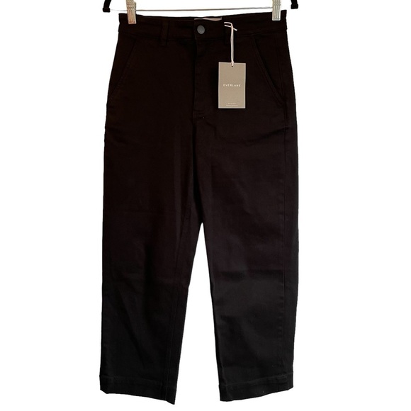 Everlane The Straight Leg Crop Short Black Size 00 NWT - Picture 2 of 9